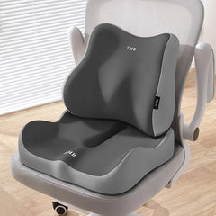Coussin Lombaire Ergonomique avec Coussin d’Assise en Mousse à Mémoire de Forme pour Chaise de Bureau – Soutien du Dos et Réduction de la Pression Coccyx