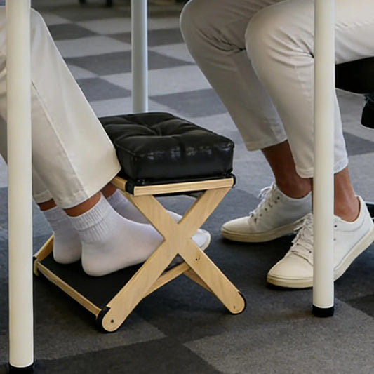 Repose-Pieds Bureau Ergonomique en Bois Réglable – Support Pieds Antidérapant Sous Bureau