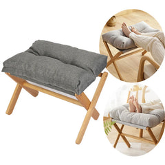 Tabouret Pliable en Bois Multifonction – Repose-Pieds Bureau et Salon Portable en Hêtre