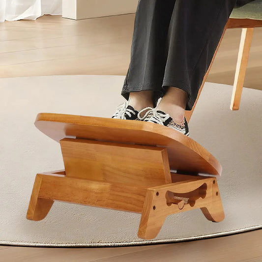 Repose-Pieds Bureau en Bois Réglable en Hauteur – Support Ergonomique Antidérapant Sous Bureau