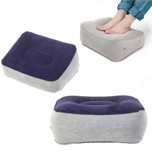 Repose-Pieds Gonflable Portable Ajustable – Coussin Pieds Confort pour Voyage, Maison et Bureau